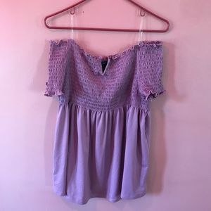 Smocked Off the Shoulder Shirt